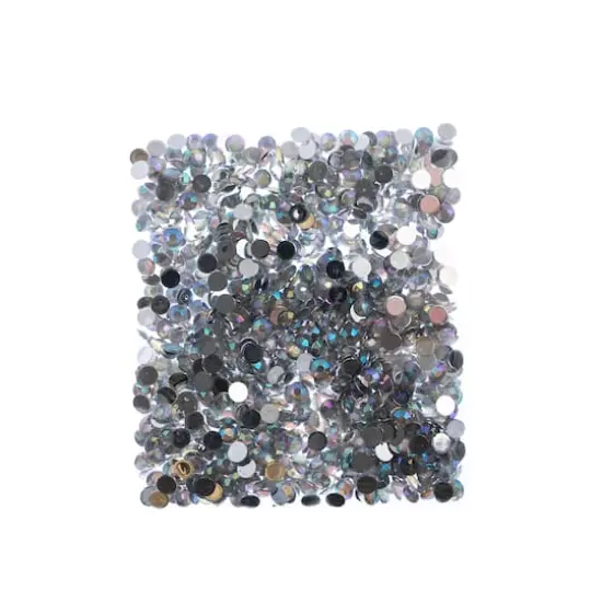John Bead 6mm Acrylic Round Flat Back Rhinestones, 1,000ct. Crystal AB {4}