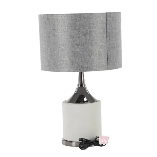 Grey Metal Traditional Table Lamp, 24" x 15" x 15" {3}
