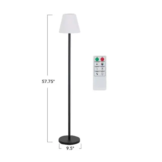 Hello Honey&reg; 57.75" Black Touch Sensor Metal Solar Floor Lamp {4}