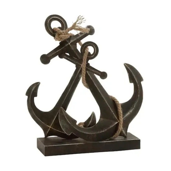 16" Black Metal Anchor Sculpture {1}