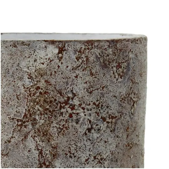 12" Brown Ceramic Wide Textured Vase {5}