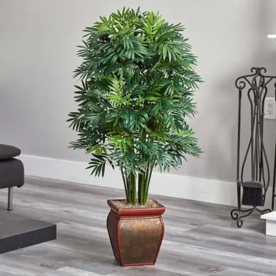3.5ft. Mini Bamboo Palm Tree In Decorative Vase {3}
