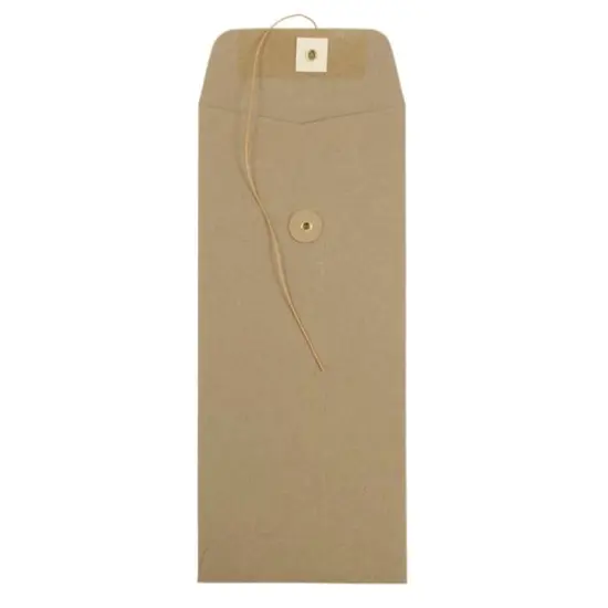 JAM Paper #10 Brown Kraft Paper Bag Business Button & String Closure Premium Envelopes, 50ct. {3}