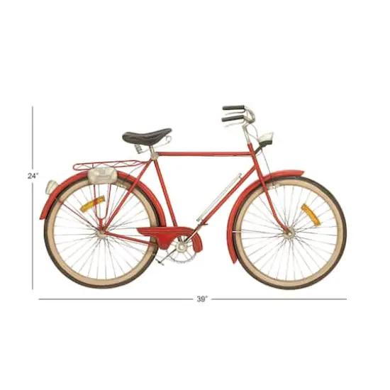 Red Vintage Metal Bicycle Wall Accent {5}
