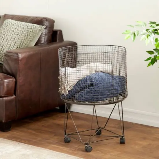 Bronze Farmhouse Metal Storage Cart {6}