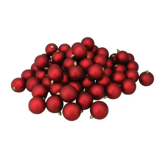 60ct Matte Red Shatterproof Ball Ornaments {3}