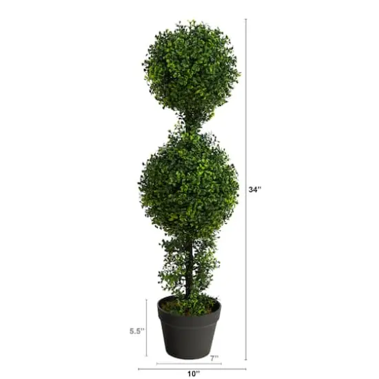 2.8ft. Potted Boxwood Double Ball Topiary Tree {3}