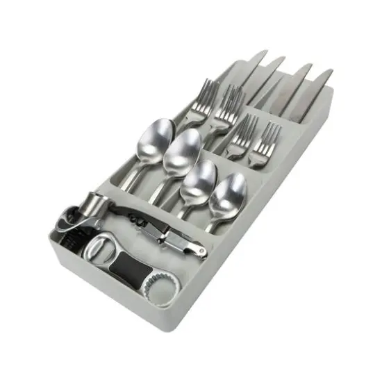 Kitchen Details Gray 7-Slot Drawer Cutlery Organizer {11}