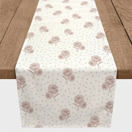 72" Floral Dots Cotton Twill Runner Pink {1}