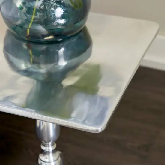 16" Silver Traditional Accent Table {8}