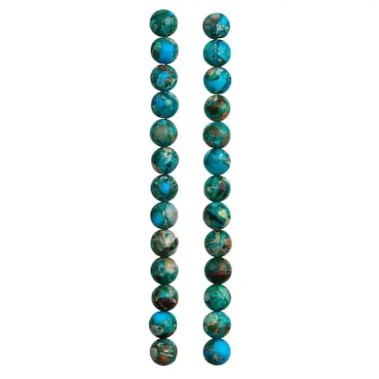Dyed Turquoise Imperial Jasper Round Beads, 8mm by Bead Landing&trade; {4}