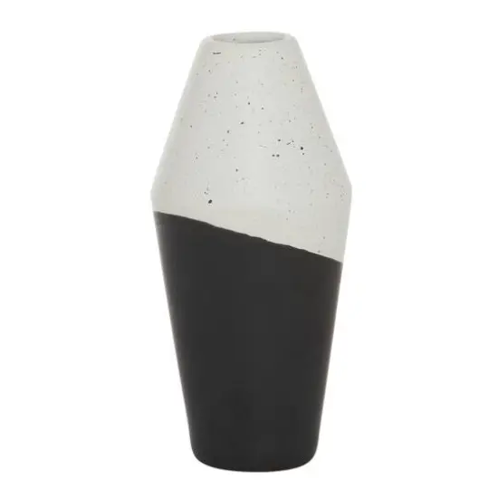Black Ceramic Contemporary Vase, 12" x 6" x 6" {1}