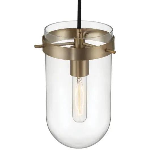Hello Honey&reg; Atwood Brushed Bronze Modern Minimalist Glass & Metal Ceiling Light {11}