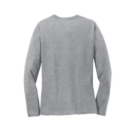 Port & Company&reg; Core Cotton Neutrals Long Sleeve Ladies T-Shirt Athletic Heather {5}