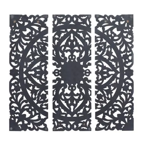 36" Brown Wood Traditional Floral Wall D&eacute;cor Set {7}