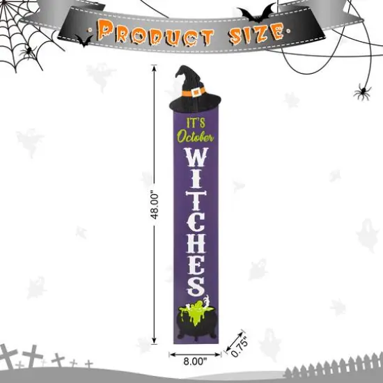 Glitzhome&reg; 4ft. Halloween Wooden Witch Hat Porch D&eacute;cor {9}