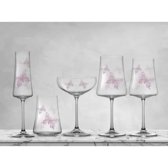 JoyJolt&reg; 17oz. Meadow Butterfly Crystal Highball Glass Set, 2ct. {9}