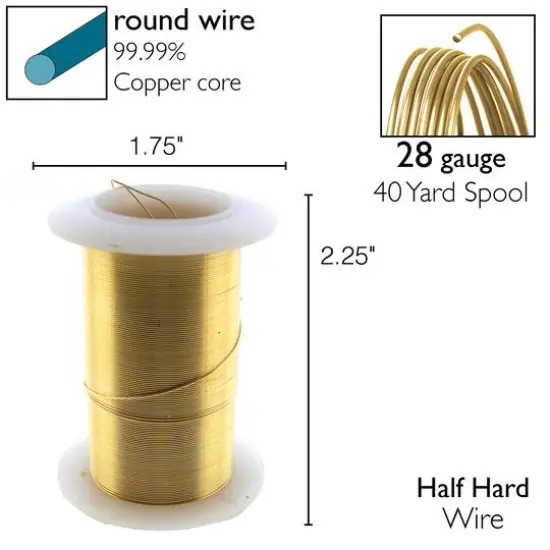 The Beadsmith® Wire™ Elements 28 Gauge Tarnish-Resistant Wire Gold {7}