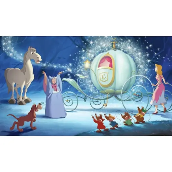RoomMates Cinderella Carriage XL Chair Rail Prepasted Mural {1}