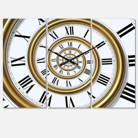 Designart 'Time Spiral In Antique Style Modern Multipanel Wall Clock {1}