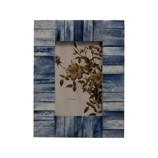 Hello Honey&reg; Blue Wood & Bone 4" x 6" Photo Frame {4}