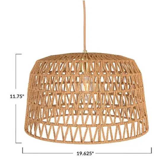 Hello Honey&reg; 19.5" Natural Woven Pendant Lamp {6}