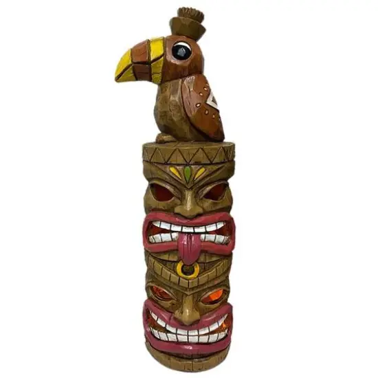Santa's Workshop 15" Solar Double Tiki with Bird {1}