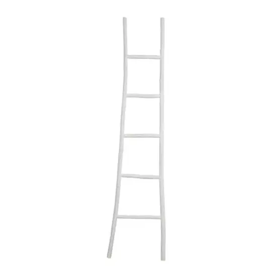 6ft. Handmade Slanted Wood Ladder White {7}