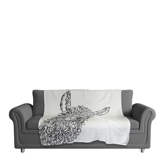 50" x 60" Sketch Llama Sweet Cheeks Coral Fleece Blanket {3}