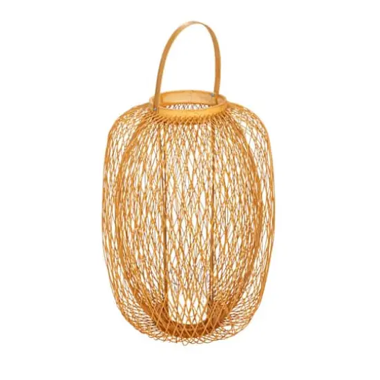 Hello Honey&reg; 20" Decorative Bamboo Hand-Woven Lantern Candle Holder {1}