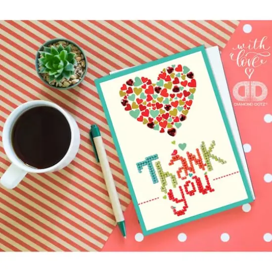 Diamond Dotz&reg; Thank You Heart Diamond Painting Greeting Card Kit {4}