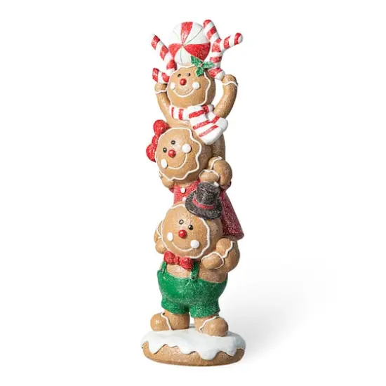 Glitzhome&reg; 12.5" Stacked Gingerbread Table D&eacute;cor {1}
