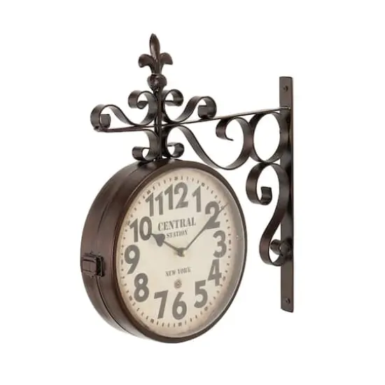 Black Vintage Metal Wall Clock, 16" x 15" {4}