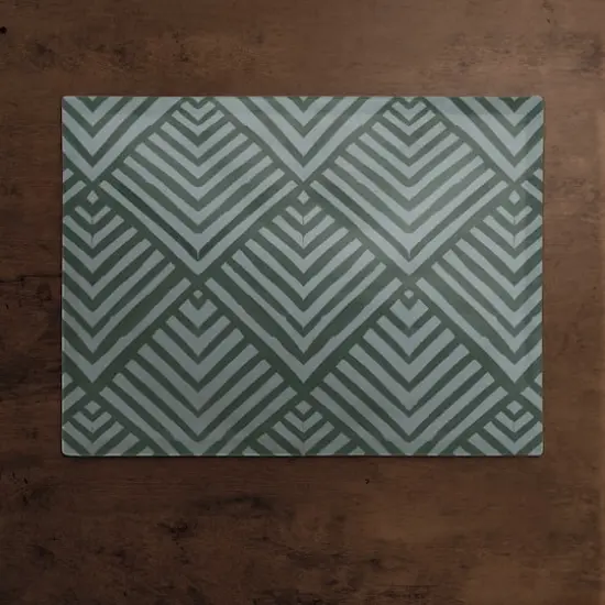 Watercolor Diamond Cotton Twill Placemat Emerald {3}