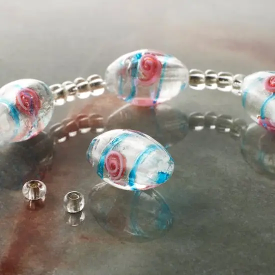 Flower Oval Lampwork Glass Bead Mix by Bead Landing&trade; {3}