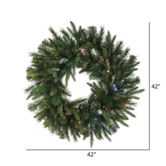 42" Multicolored LED Lights Cashmere Pine Artificial Christmas Wreath {4}
