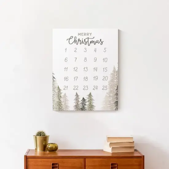 Christmas Trees Countdown Canvas Wall Art {5}