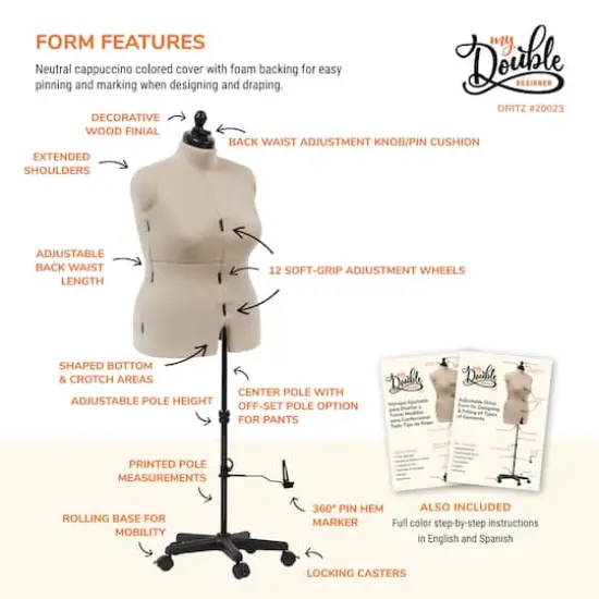 Dritz&reg; My Double Designer Full Figure Dress Form with Adjustable Tri-Pod Stand {5}