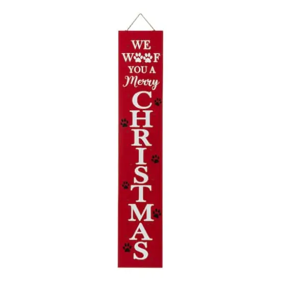 Glitzhome&reg; 3.5ft. Lighted Dog Christmas Porch Sign with Timer {5}