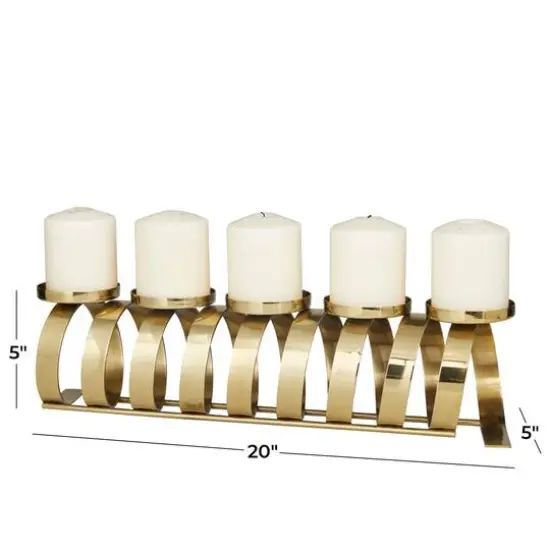 20" Gold Contemporary Candle Holder {6}