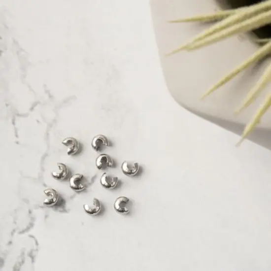 3mm Metal Crimp Bead Covers, 10ct. by Bead Landing&trade; Stainless Steel {4}