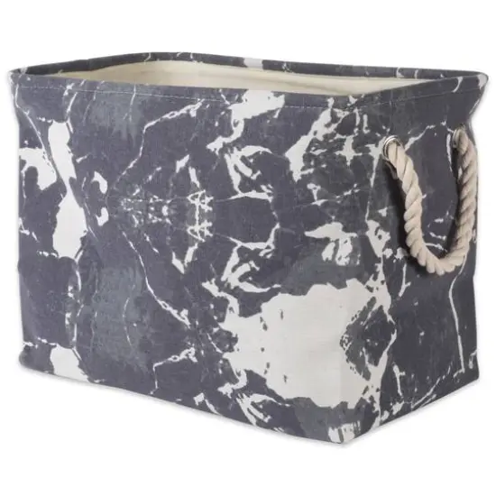 DII&reg; Large Rectangle Marble Black Polyester Bin {1}