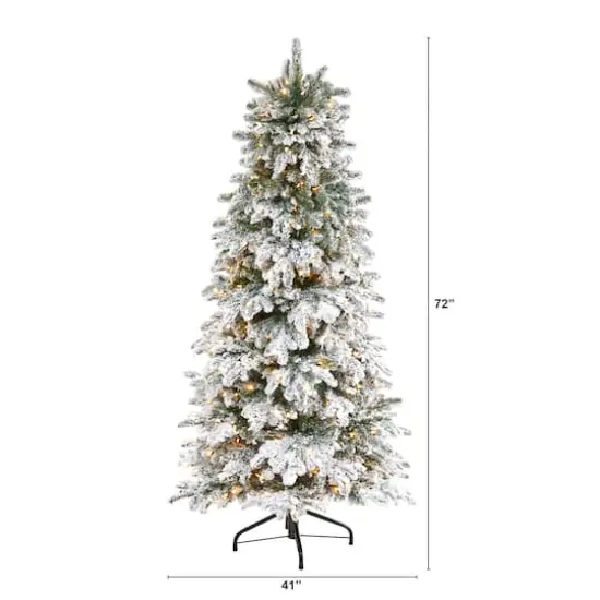 6ft. Pre-Lit North Carolina Fir Artificial Christmas Tree, White Lights {3}
