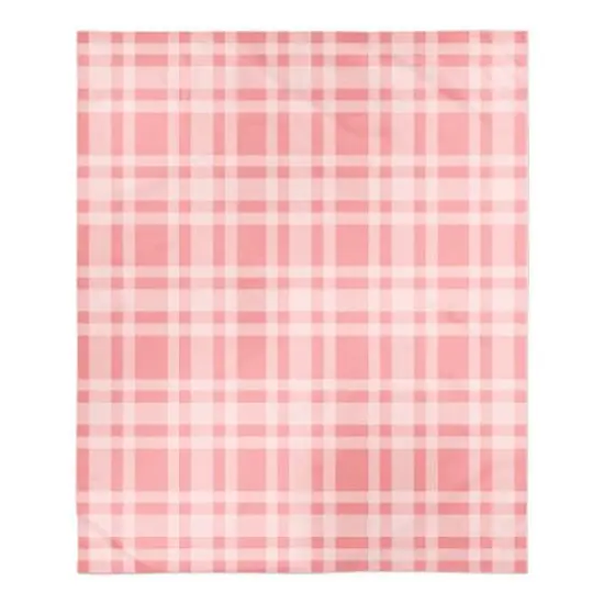 Pink Plaid Sherpa Fleece Blanket {1}