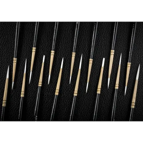 Arteza&reg; 15 Piece Handmade Taklon Miniature Detail Brush Set {8}