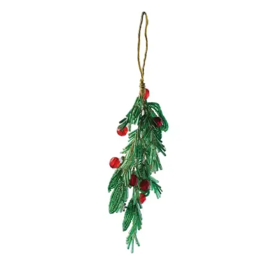 Hello Honey&reg; 7" Glass Bead Mistletoe & Berries Ornament {1}