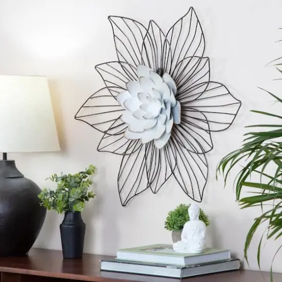 Fetco Leith Layered Floral Metal Wall Art {7}