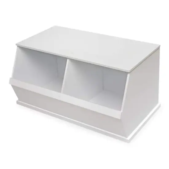 Badger Basket 2 Bin Stackable Storage Cubby White {1}
