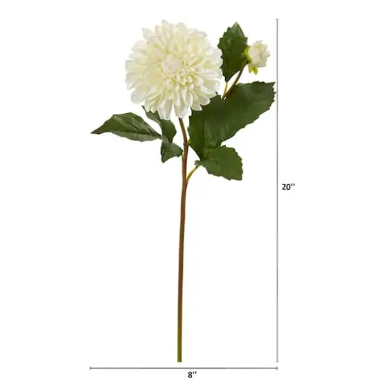 20'' Dahlia Artificial Flower Stem, 6ct. White {4}