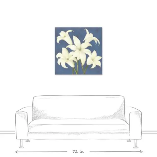 Lilies on Blue Canvas Wall Art {6}